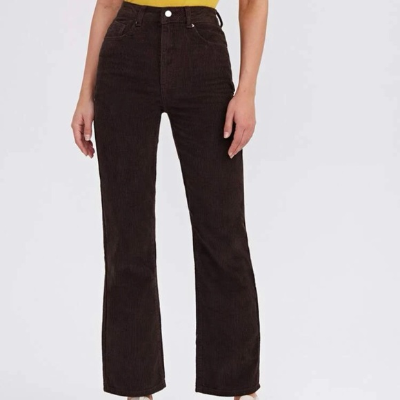 High waisted brown corduroy pants - Picture 3 of 3